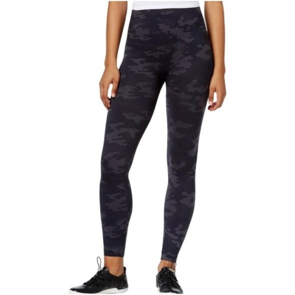 Spanx Look At Me Now High-Waisted Seamless Leggings Black Camo Womens Size L - Picture 1 of 7